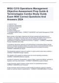 WGU C215 Operations Management Objective Assessment Prep Guide & Terminologies Combo Study Guide Exam With Correct Questions And Answers 2024