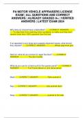 PA MOTOR VEHICLE APPRAISERS LICENSE EXAM | ALL QUESTIONS AND CORRECT ANSWERS | ALREADY GRADED A+ | VERIFIED ANSWERS | LATEST EXAM 2024