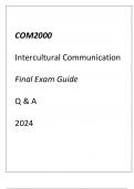 COM2000 Intercultural Communication Final Exam Guide Q & A 2024