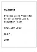 NURS6011 EBP for Patient Centered Care & Population Health Final Exam Guide Q & A 2024