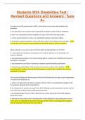 Students With Disabilities Test &sol; Revised Questions and Answers &sol; Sure A&plus;