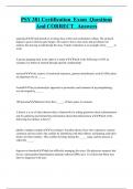 PSY 381 Certification Exam Questions  And CORRECT Answers