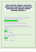 AMCA PHYSICAL THERAPY AIDE STUDY  GUIDE FINAL EXAM WITH 100 COMPLETE  QUESTIONS AND VERIFIED CORRECT  ANSWERS&sol;GRADED A&plus; 