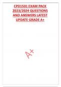 CPD1501 EXAM PACK 2023&sol;2024 QUESTIONS AND ANSWERS LATEST UPDATE GRADE A&plus;