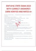 EMT-B NC STATE EXAM 2023 WITH CORRECT ANSWERS!! 100% VERIFIED AND RATED A+