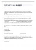 MKTG 3701 ALL QUIZZES With Complete 100&percnt; Correct Answers&period;