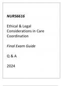 NURS6616 Etical & Legal Considerations in Care Coordination Final Exam Guide Q & A 2024