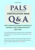 PALS Updated Final Exam Containing 50 Questions with Certified Solutions/ 2024-2025. 