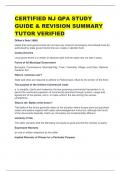 CERTIFIED NJ QPA STUDY GUIDE & REVISION SUMMARY TUTOR VERIFIED 