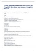 Texas Commission on Fire Protection &lpar;TCFP&rpar;  Prep 2024 Questions and Answers Complete  Solution