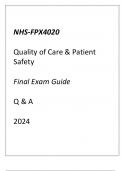 NURS-FPX4020 Quality of Care & Patient Safety Final Exam Guide Q & A 2024.