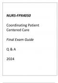 NURS-FPX4050 Coordinating Patient Centered Care Final Exam Guide Q & A 2024