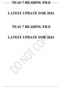 TEAS 7 READING FILE LATEST UPDATE FOR 2024
