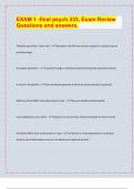 psych 333&comma; Exam Review  Questions and answers&vert; latest update 2024&sol;25&vert;