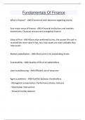 Fundamentals Of Finance correct&excl;&excl; Questions and answers latest update 