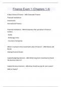 Finance Exam 1 &lpar;Chapters 1-4&rpar; Questions and answers latest update 
