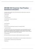  NRCME DOT Examiner Test Practice Questions & Answers