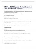 FMCSA DOT Physical Medical Examiner Test Questions & Answers