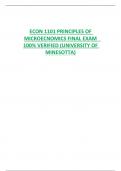ECON 1101 PRINCIPLES OF MICROECNOMICS FINAL EXAM &lpar;With Answer key&rpar;  100&percnt; VERIFIED &lpar;UNIVERSITY OF MINESOTTA&rpar; 