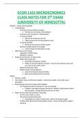 ECON 1101 MICROECNOMICS  CLASS NOTES FOR 3RD EXAM  (UNIVERSITY OF MINESOTTA)