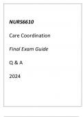 NURS6610 Care Coordination Final Exam Guide Q & A 2024