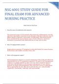 NSG 6001 STUDY GUIDE FOR FINAL EXAM FOR ADVANCED NURSING PRACTICE