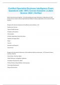 Certified Specialist Business Intelligence Exam Questions with 100&percnt; Correct Answers &vert; Latest Version 2024 &vert; Verified