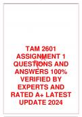 TAM 2601 ASSIGNMENT 1 QUESTIONS AND ANSWERS 100% VERIFIED BY EXPERTS AND RATED A+ LATEST UPDATE 2024 