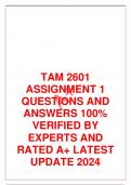 TAM 2601 ASSIGNMENT 1 QUESTIONS AND ANSWERS 100&percnt; VERIFIED BY EXPERTS AND RATED A&plus; LATEST UPDATE 2024 