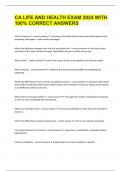 CA LIFE AND HEALTH EXAM 2024 WITH 100&percnt; CORRECT ANSWERS