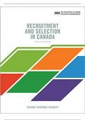 test bank recruitment and selection in canada 7th edition A+ Latest updated