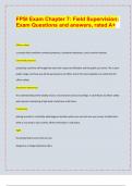 FPSI Exam Chapter 7&colon; Field Supervision&colon;  Exam Questions and answers&comma; rated A&plus; Officer safety