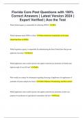 Florida Core Pest Questions with 100% Correct Answers | Latest Version 2024 | Expert Verified | Ace the Test