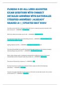 FLORIDA 6-20 ALL LINES ADJUSTER  EXAM QUESTIONS WITH CORRECT  DETAILED ANSWERS WITH RATIONALES  (VERIFIED ANSWERS) |ALREADY  GRADED A+||UPDATED MAY 2024!