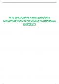 PSYC 290 JOURNAL ARTICE (STUDENTS  MISCONCEPTIONS IN PSYCHOLOGY) ATHABASCA  UNIVERSITY