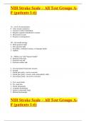 NIH Stroke Scale – All Test Groups A- F (patients 1-6)