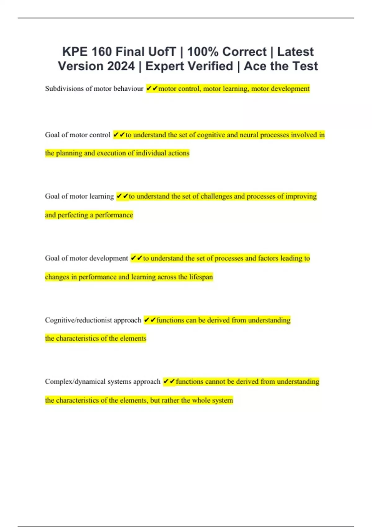 KPE 160 Final UofT 100 Correct Latest Version 2024 Expert kpe-160-final-uoft-100-correct-latest-version-2024-expert