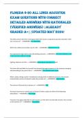 FLORIDA 6-20 ALL LINES ADJUSTER EXAM QUESTIONS WITH CORRECT DETAILED ANSWERS WITH RATIONALES &lpar;VERIFIED ANSWERS&rpar; &vert;ALREADY GRADED A&plus;&vert;&vert;UPDATED MAY 2024&excl;
