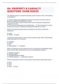 GA  PROPERTY & CASUALTY QUESTIONS  EXAM 2024&sol;25