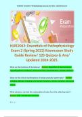 NUR2063: Essentials of Pathophysiology Exam 2 (Spring 2022) Rasmussen Study Guide Review/ 125 Quizzes & Ans/  