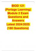 BIOD 121 (Portage Learning) Module 2 Exam Questions and Answers Latest 2024/2025 (180 Questions)