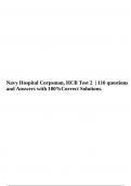 Navy Hospital Corpsman, HCB Test 2 | 110 questions and Answers with 100%Correct Solutions.
