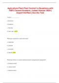Agriculture Plant Pest Control 1a Questions with 100% Correct Answers | Latest Version 2024 | Expert Verified | Ace the Test