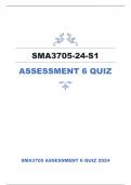 SMA3705 ASSIGNMENT 6 QUIZ SEMESTER 1 ANSWERS 2024