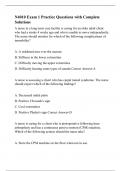 N4010 Exam 1 Practice Questions with Complete Solutions