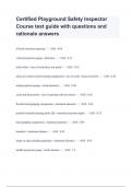 Certified Playground Safety Inspector Course test guide with questions and rationale answers