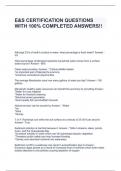 E&S CERTIFICATION QUESTIONS WITH 100% COMPLETED ANSWERS!!