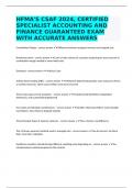 HFMA'S CSAF 2024, CERTIFIED SPECIALIST ACCOUNTING AND FINANCE GUARANTEED EXAM WITH ACCURATE ANSWERS