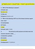 ap biology chapter 3 test Questions and Answers (2024 / 2025) (Verified Answers)