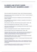 ILLINOIS LAW STUDY GUIDE- COSMETOLOGY QUIZZES & ANS&excl;&excl;